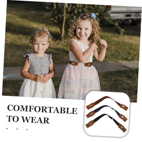 3pcs Elastic Belts Stretchy Waistbands for Boys Solid Color Waist Belts for School Casual Wear Black Navy4