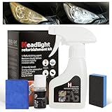 FAVIRZCE Car Headlight Restoration Kit: Cleaner Restore Headlamp Clear from Yellowing & Oxidation in Minutes Waterproof Gloss Finish - Restoration Fluid Kit for Automotive Trucks RVs Motorcycles