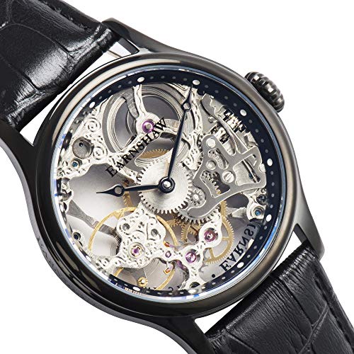 Image of Thomas Earnshaw Mens 42mm Bauer Mechanical Skeleton Automatic Watch with Genuine Leather Strap or Stainless Steel Bracelet ES-8049
