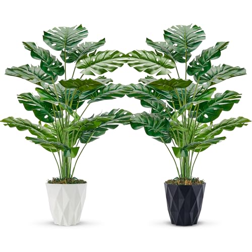 Der Rose 2 Pack 28" Fake Plants Large Artificial Monstera