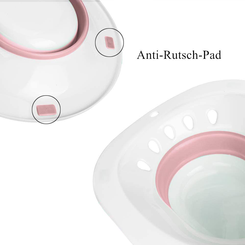 Baignoire de siège pour toilette, Bassin de bain Sitz pliable,bidet portable, convient aux toilettes universelles