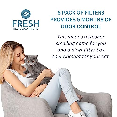 6 Pack Activated Charcoal Replacement Filters Compatible With Amazonbasics Hooded Covered Cat Litter Box – Eliminate Up To 99% Of Odors To Keep Your Home Fresh #TOP6