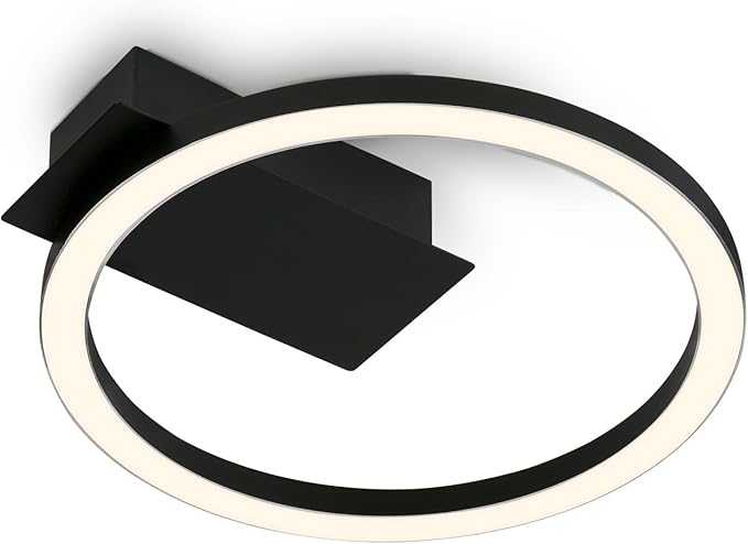 Briloner BRILONER - Frame-led-plafondlamp, warmwit, 5 W, woonkamerlamp, slaapkamerlamp, 210 x 200 x 45 mm (l x b x h), zwart