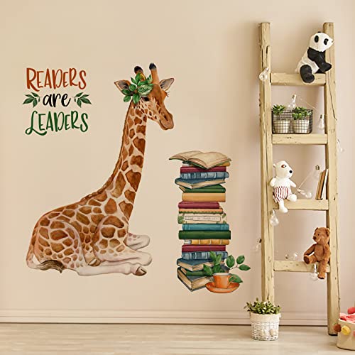 Mfault Foxes Reading Corner Baby Boys Girls Wall Decals Stickers, Giraffe Reading Corner Baby Boys Girls Wall Decals Stickers, Bird Kids Library Toddler Room Decor #TOP5