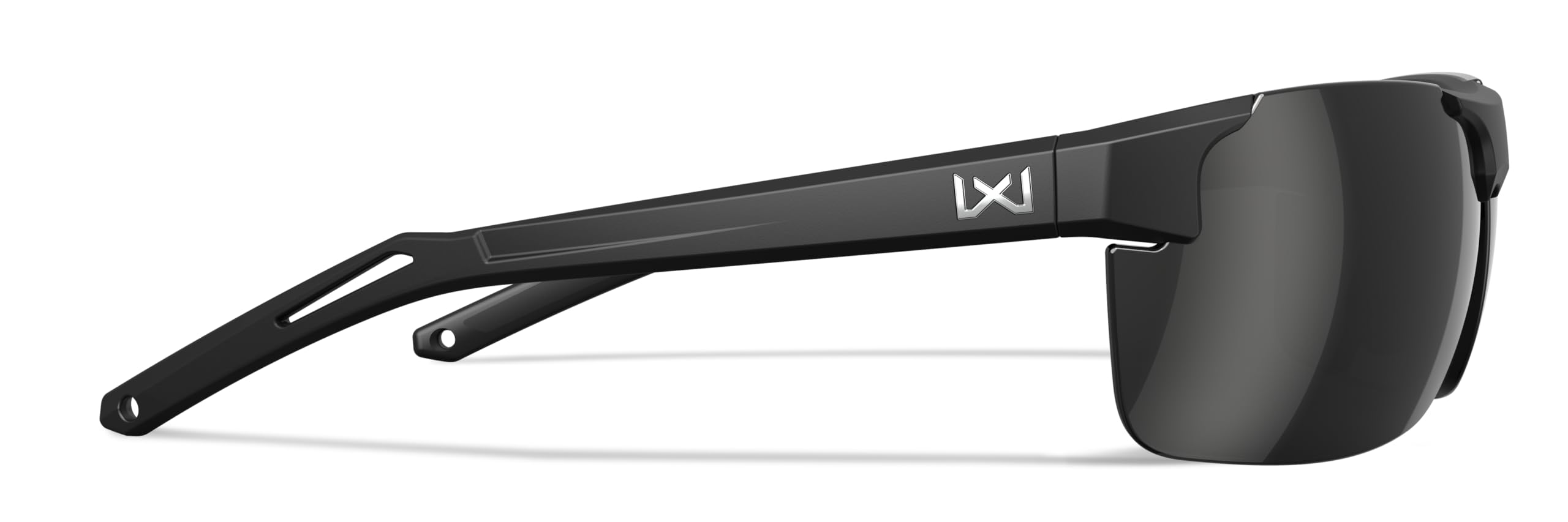 Wiley X WX Prime - Gafas de sol de seguridad para hombre, inastillables, protección UV para combate y disparo, lentes polarizadas de espejo negro mate, marcos negros mate