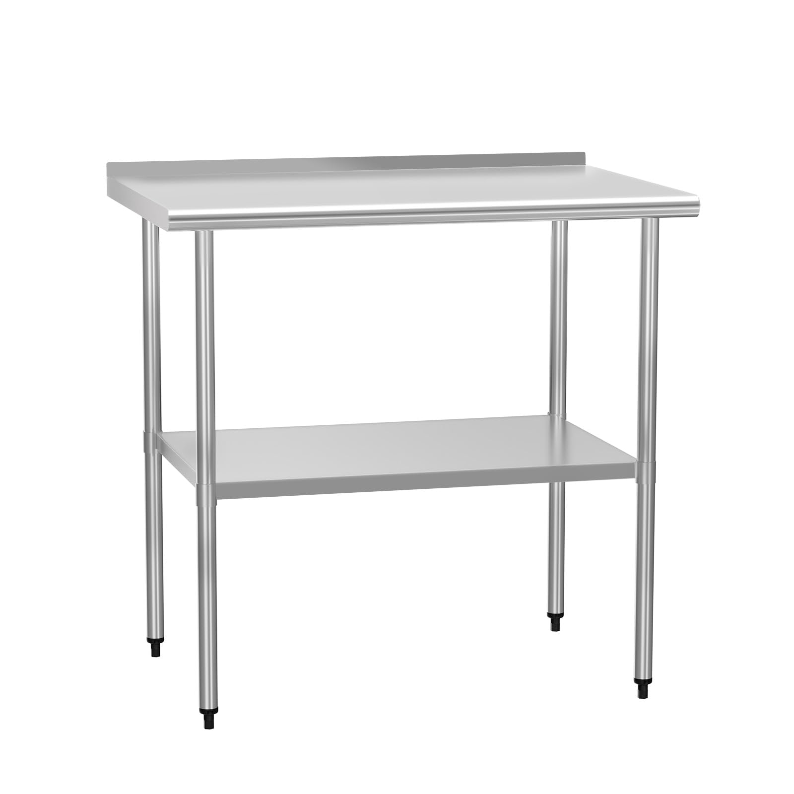 Stół ze stali nierdzewnej do przygotowywania i pracy, 61 x 91 cm z regulowaną półką i rozpryskem, komercyjne stacje robocze, stół użytkowy w kuchni, garażu, pralni, grill na świeżym powietrzu