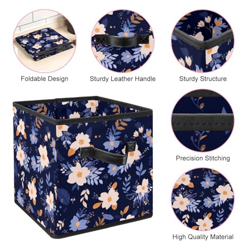Boîte de rangement pliable et robuste avec poignées en cuir chic