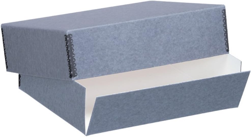 Archival 14" x 18" Print Storage Box, Drop Front Design, 14" x 18" x 3", Exterior Color: Blue/Gray Custom LIN-733-0014