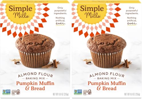 Image of Simple Mills Almond Flour Baking Mix, Pumpkin Muffin & Bread Mix - Gluten Free, Plant Based, Paleo Friendly, 9 Ounce (Pack of 2)