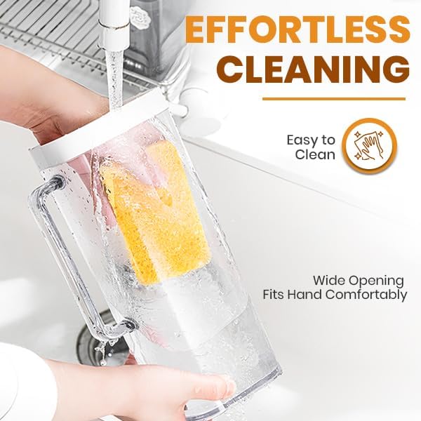 SlimFit 2 Quart (2 Liter) pitcher with lid - Water jug for fridge door - Leakproof 64oz plastic pitcher with lid - Drink Container for Juice, Iced Tea, Coffee, BPA-Free Plastic, White - Image 5