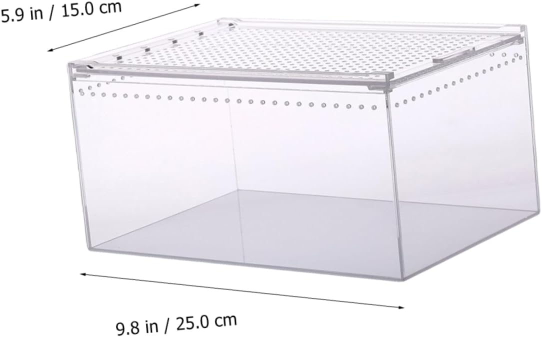 Acrylic Reptile Breeding Box Transparent Design for Pets Like Frogs Spiders and Snakes Easy Feeding and Observing No Assembly Required