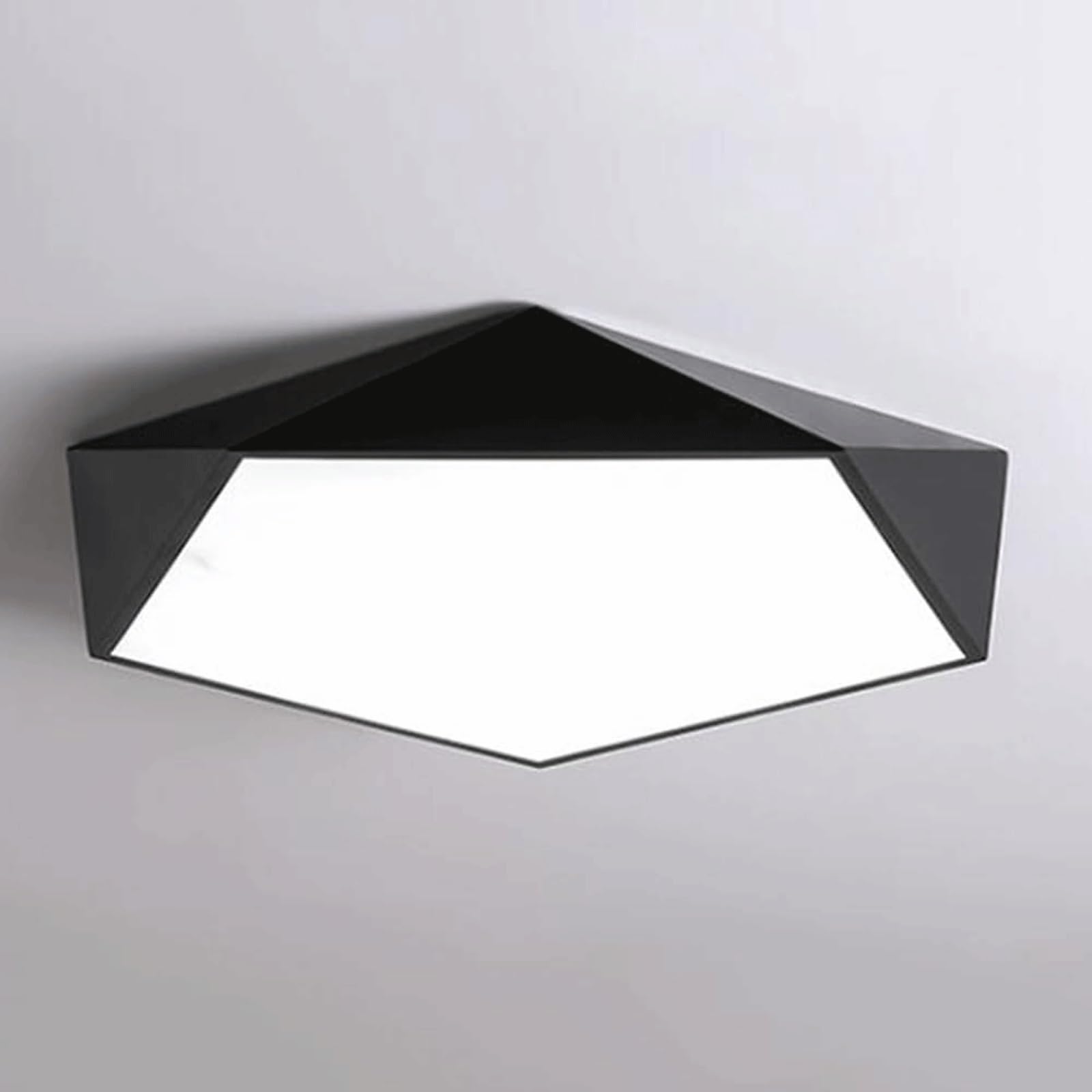 DUddTTW Pentagon Ceiling Light Fixture Geometric Ceiling Lamp Dimmable Close to Ceiling Light LED Flush Mount Lighting Chandelier Cream(Nero,60cm)