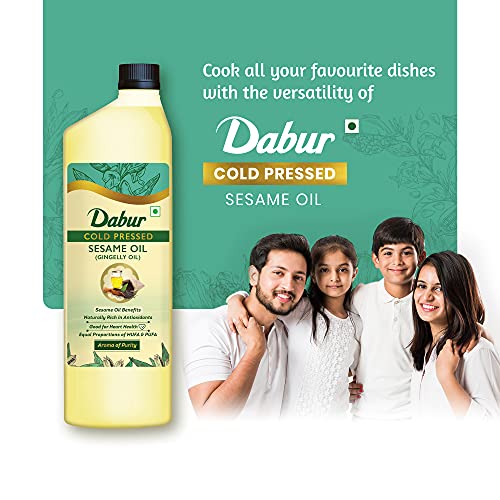 Image of Dabur Cold Pressed Sesame(Gingelly) Oil, 1 L (Pack of 3)