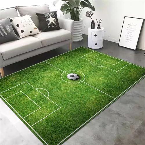 Tapis à poils courts antidérapant pour chambre enfant motif foot - 2
