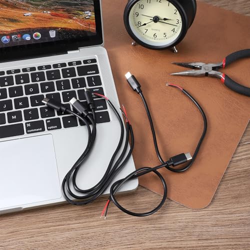 Zelphvt 5 Pcs USB C to 2 Pin Bare Wire Open End Power Cable 11inch 24AWG USB Type C Male Pigtail 5V 2A Singe 2 Pin Bare Wire for Equipment Installed or Replacement Repair DIY Cable by Zelphvt - Image 8