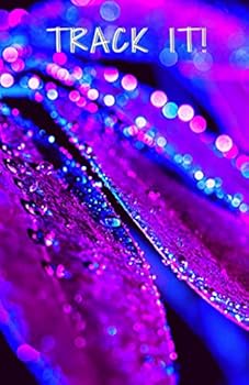 Paperback TRACK IT!: 31 Day Food Tracker and Activity Journal (5.5 x 8.5 Water Beads on Leaf in Blue Purple and Magenta) (Small Steps Journal) Book