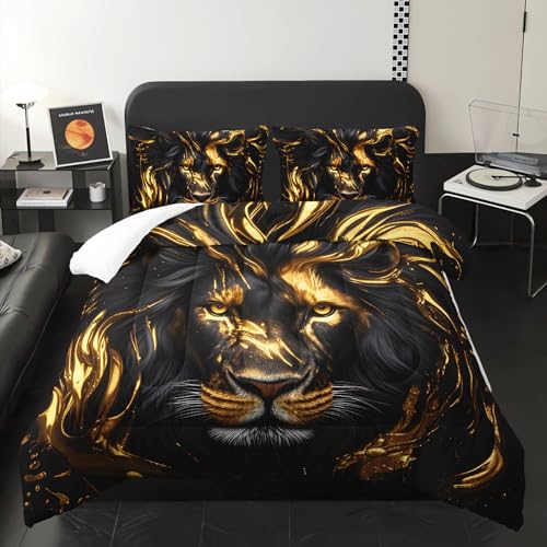Lneffble Lion Queen Comforter Set with Pillowcases
