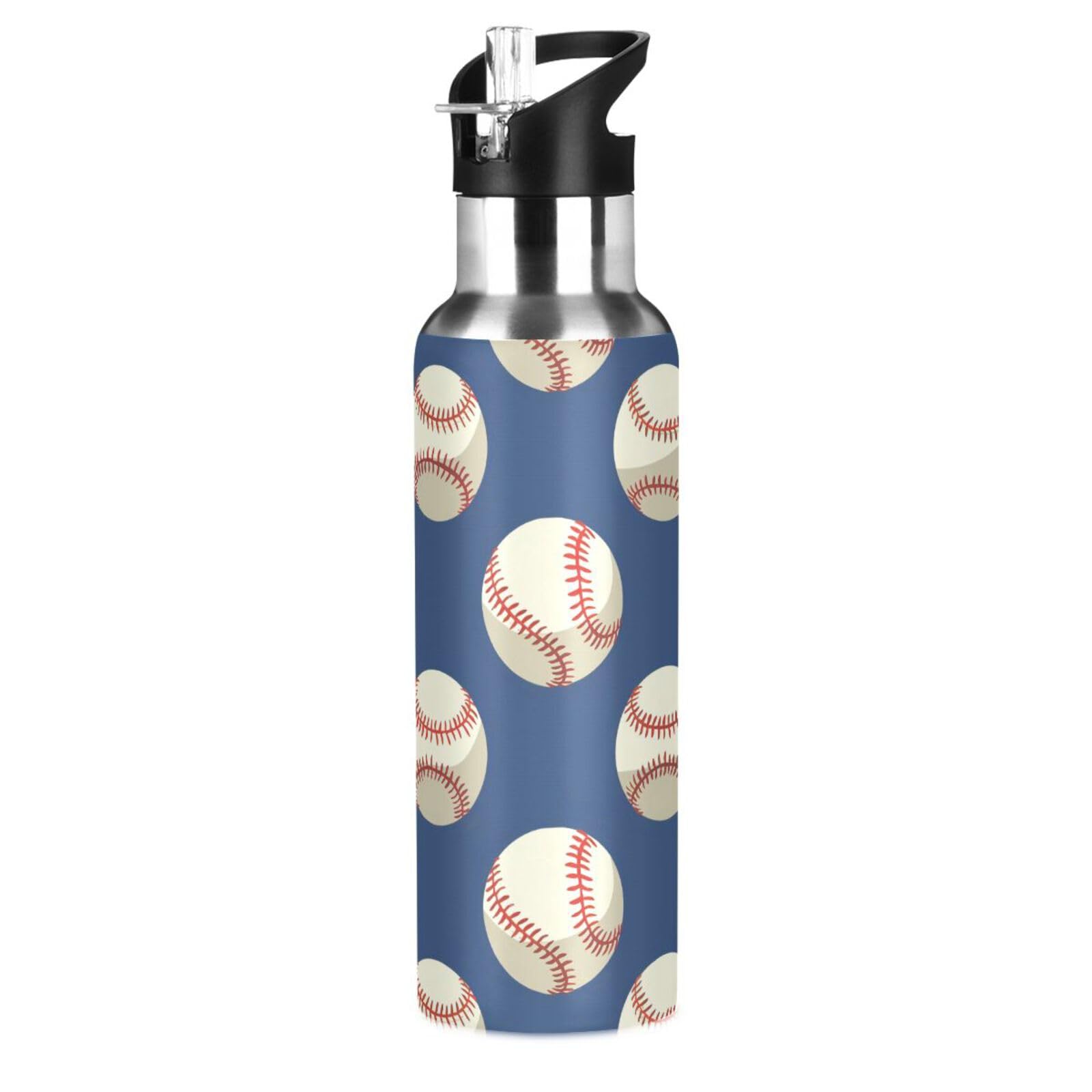 BOENLE Baseballs Ball on Blue Water Bottle 20 oz