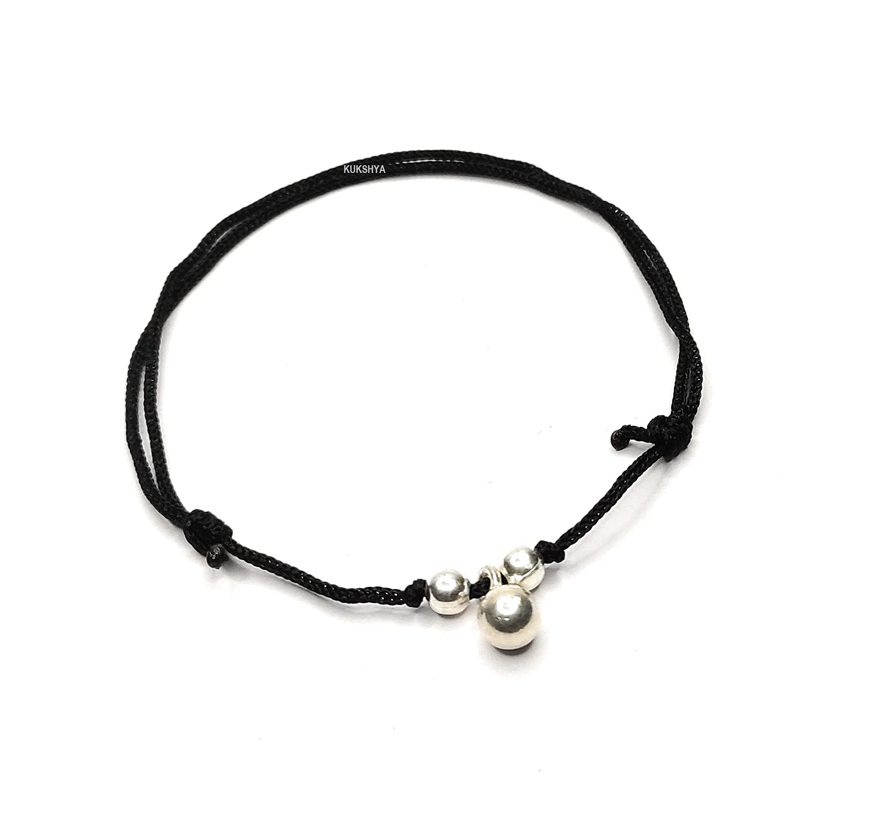 KUKSHYA JEWELLERS Exclusive 925 Sterling Silver Ball Hanging charms Black Thread Anklet For Women & Girls Adjustable 1 Piece(TP 028) (B091L77VPT) Amazon Price History, Amazon Price Tracker
