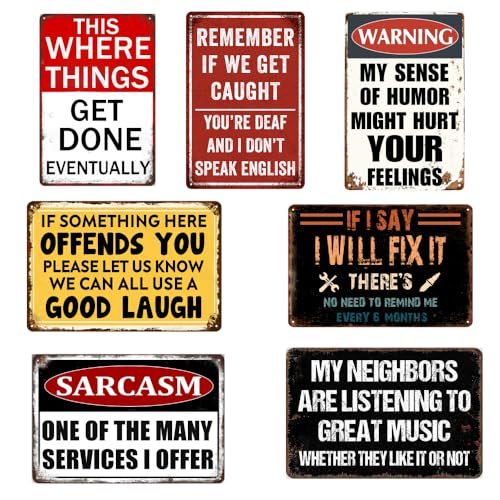 Man Cave Decor Funny Garage Signs For Men Vintage Metal Tin Sign Mancave Accessories Signs For Wall Art Garage Decor For Men Work Shop Accessories Basement Bar Sign For Home Bar 8x12 Inch