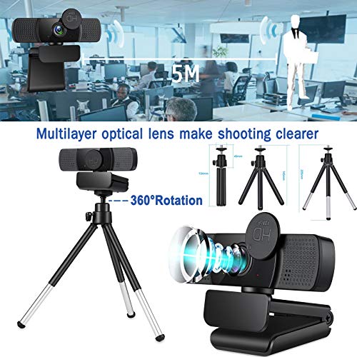Webcam with Dual Microphone for Desktop,1080P HD USB Webcam Live Streaming Laptop PC Computer Web Camera for Video Calling Conferencing Business Recording Gaming, 3D Noise Reduction