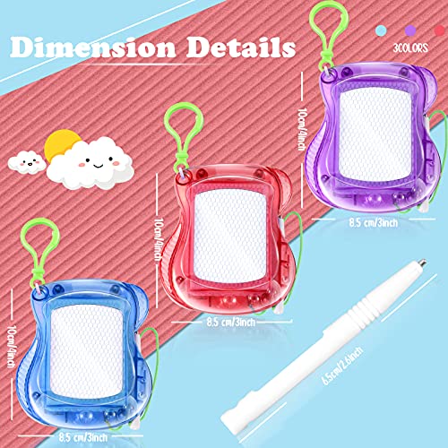 12 Pieces Mini Magnetic Drawing Board Erasable Mini Doodle Board With Backpack Keychain Clip Classroom Party Favors Birthday Party Goodie Bags Fillers For Boys And Girls, 3 Colors #TOP2