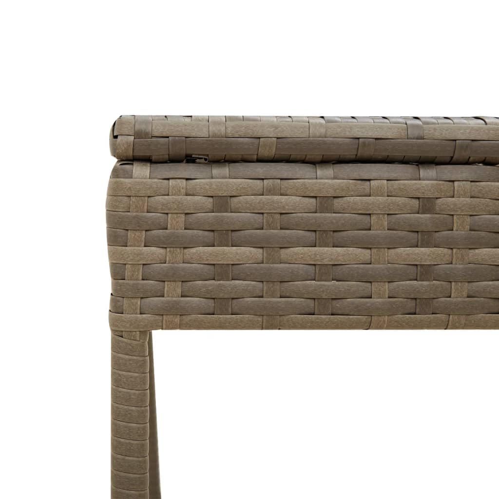 Rantry Lettino Prendisole con Baldacchino e Tavolino Grigio Polyrattan Mobili, Lettini Prendisole, Divano Letto Mobili, Lettini da Giardino, Lettino da Piscina, Lettino Prendisole da Giardino