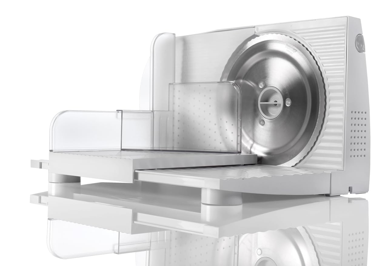 Gorenje R401W Allesschneider, Solingen Messer, Made in Europe, Sicherheitstaste, einstellbare Schnittstärke, weiß