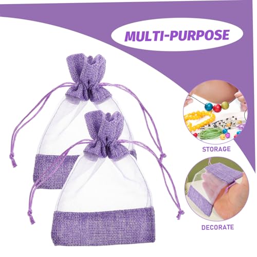 10 bolsas sachet vacías de lavanda con cierre y cordón miniatura 3