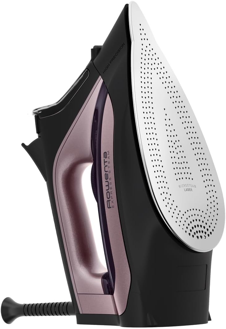 Rowenta Express Steam, Plancha de vapor de 2600 W, suela Microsteam 350 láser, salida de vapor continua de 40 g/min, golpe de vapor de 200 g/min, sistema antical, antigoteo, Lila, DW4345