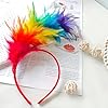 Carnaval Serre-Têtes Arc-en-Ciel,Bandeau à Plumes Colorées Fascinateur,Coiffure Serre-Têtes Arc-en-Ciel Cerceau Cheveux Carnaval Rio pour Carnaval Pâques Mariage Halloween Cocktail Mariage soirée #5