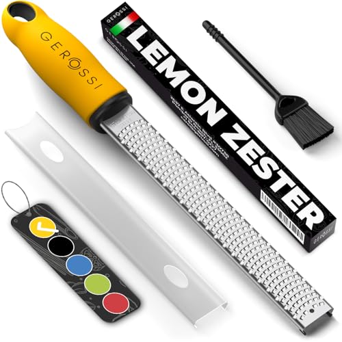 Comparison: Best Lemon Zester Tool 9 Stainless Steel Cheese and Citrus Zester Grater w/Extra Sharp Blade - Perfect for Lemons, Parmesan, Garlic, Chocolate - Spice Up any Kitchen Dish in Seconds with Your Premium Hand Held Shredder