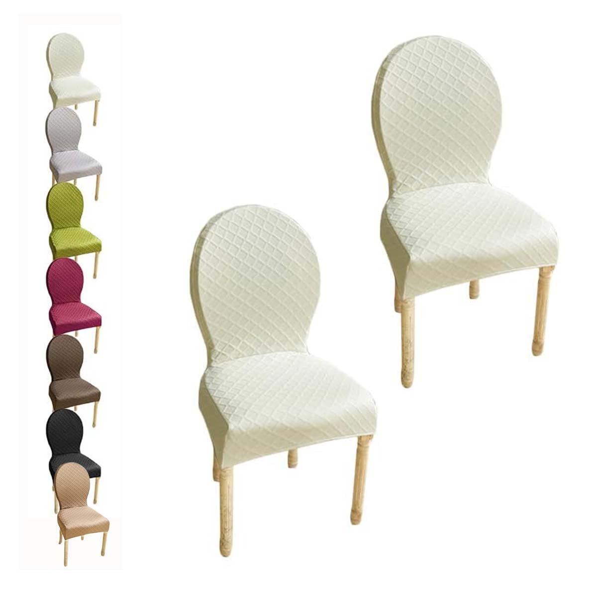 Elasticizzati Coprisedia con Schienale Rotondo Copri Sedia Cucina 4/6 Pezzi Non Universale Piccolo/Grande Fodere Coprisedia per Sala da Pranzo in Legno Schienale Ovale,A 2pcs,1Small