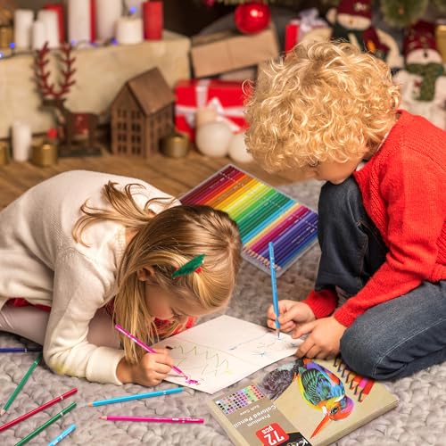kalour 72 count colored pencils for adult coloring books soft coreideal for drawing blending shadingcolor pencils set gift for adults kids beginners