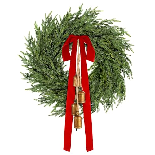 Fovths 24 Inch Christmas Wreath Large Real Touch Norfolk Pine