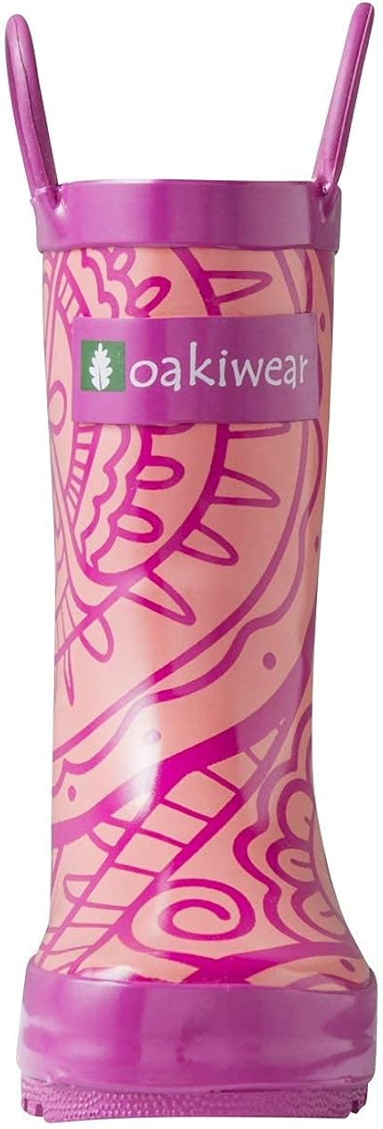 OAKI Unisex-Child Rain Boots 2 Little Kid Henna Pink