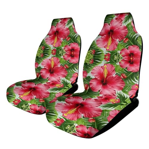 Housse de siège de voiture universelle motif fleurs d'hibiscus pour des trajets ensoleillés