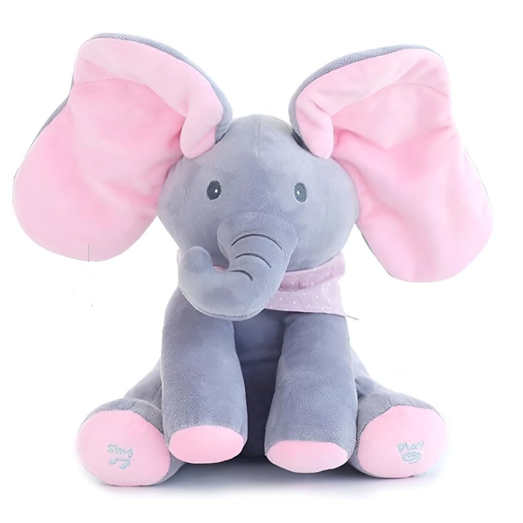 Peek A Boo Elephant Plush Toy for Babies and Kids, Musical Stuffed Animal with Moving Flappy Ears, Interactive Soft Toy for Toddlers, Birthday Gift and Nursery Companion-image-14