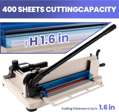 Taglierina professionale a ghigliottina in metallo resistente con blocco lama e pressa per carta, taglierina manuale da scrivania per ufficio, scuola, scrapbooking e taglio foto
