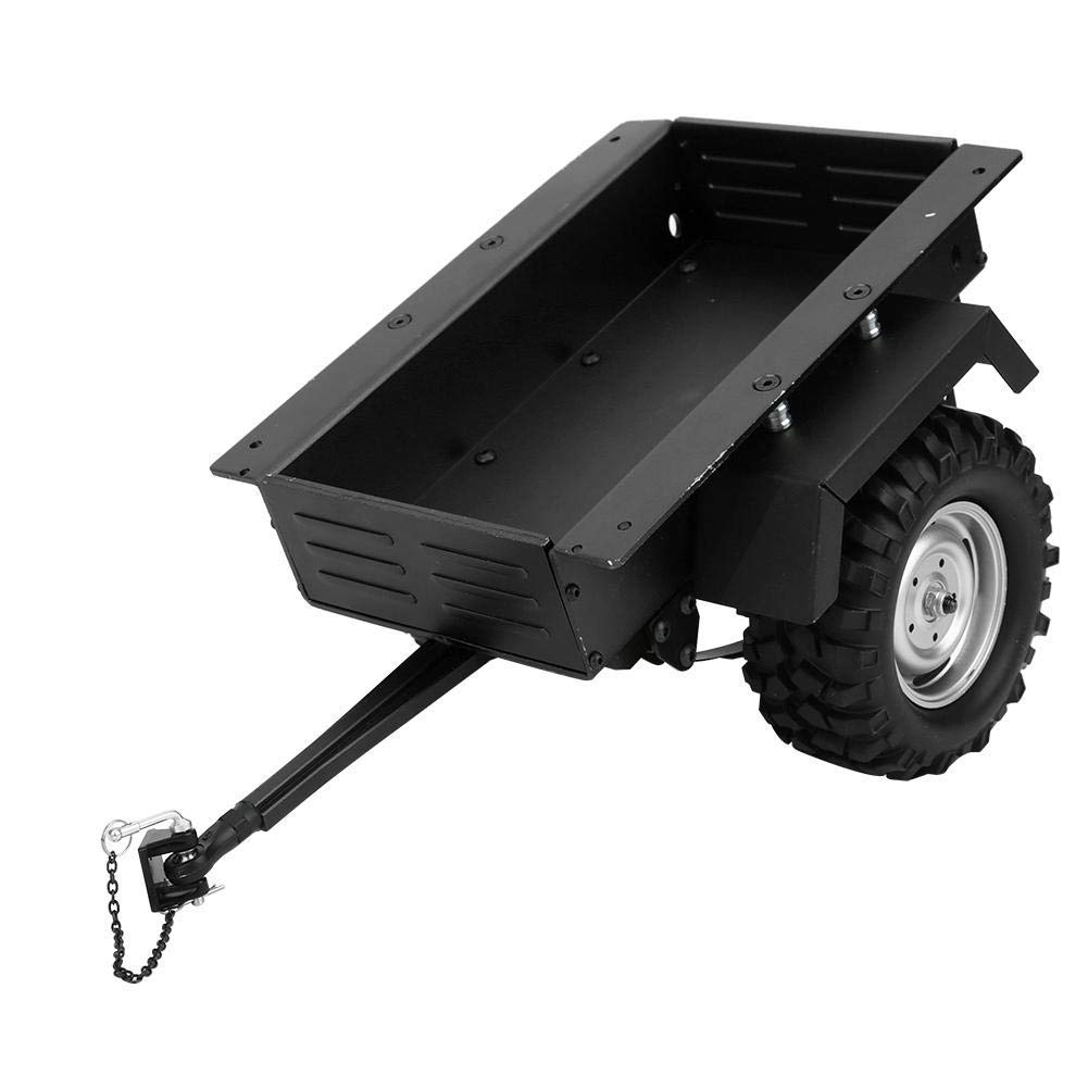 1/10 Scale RC Car Hitch Trailer Aluminum Alloy Model Children Toy Fit for TRAXXAS TRX4 TRX6 RC Car(Black)