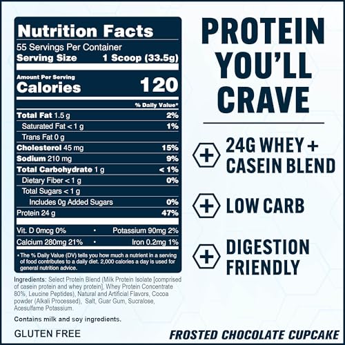 Image of PEScience Select Protein Powder, Whey and Casein Blend, Lean Protein Powder for Women and Men, Low Calorie, Low Carb, Keto Friendly, Gluten Free, Frosted Chocolate Cupcake - 55 Servings