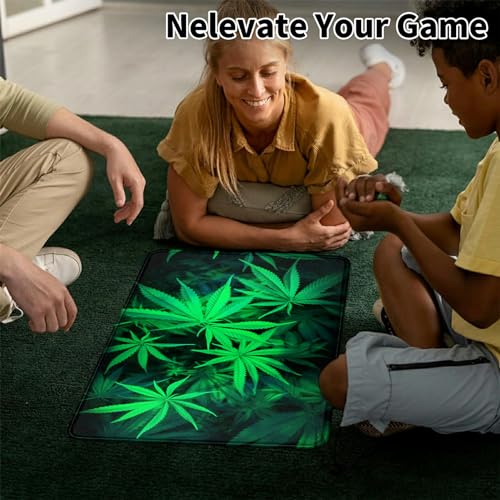 Image of Card Mat for MTG & TCG Playmat,Green Leaves