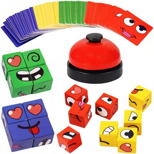 Face Changing Magic Cube Game & 3D Jigsaw Puzzle (with Bell), Durable & Portable Board Game for Kids Adults, Brain Teaser Puzzles for Family Game Night, for Spatial Thinking Skill Face Changing Magic Cube Game & 3D Jigsaw Puzzle (with Bell), Durable & Portable Board Game for Kids Adults, Brain Teaser Puzzles for Family Game Night, for Spatial Thinking Skill