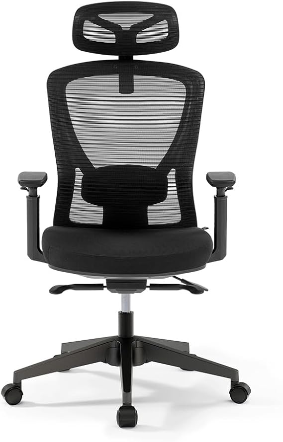 boulies EP200 Ergonomic Office Chair, Home Desk Chair, High Back Mesh Chair with Adjustable Seat Depth, Computer Chair with Foam Seat Cushion (Cold-cured Foam, Black)