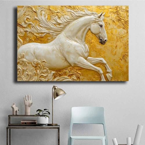 Décoration murale pour chambre à coucher relief cheval blanc - 4