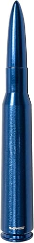 Miniatura 2 de VMS Racing 50 Cal Caliber Blue Bullet Antena de calibre pesado CNC mecanizado Billet aluminio corta compatible con Chevy Silverado 1500 2500 3500