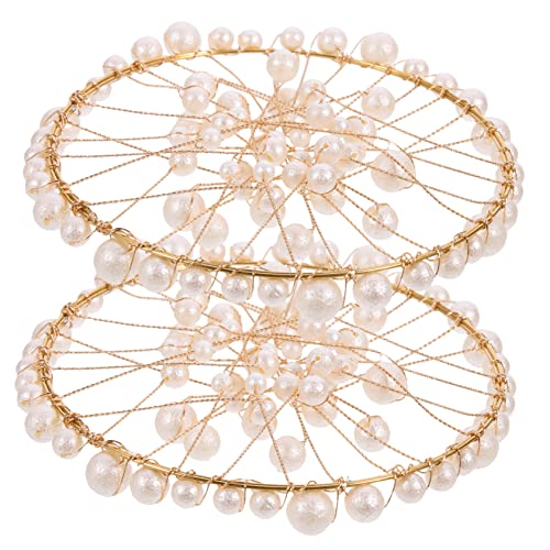 VILLCASE 2piezas Un Anillo De Perlas Delicadas Accesorio para Sesiones De Fotos De Joyería Decoración De Perlas para Fotografía De Uñas Accesorio para Fotografía De Productos