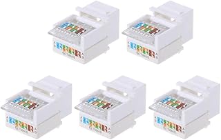 JAGTRADE 5pcs CAT5E UTP Module Tool-Free RJ45 Connector Cable Adapter for AMP