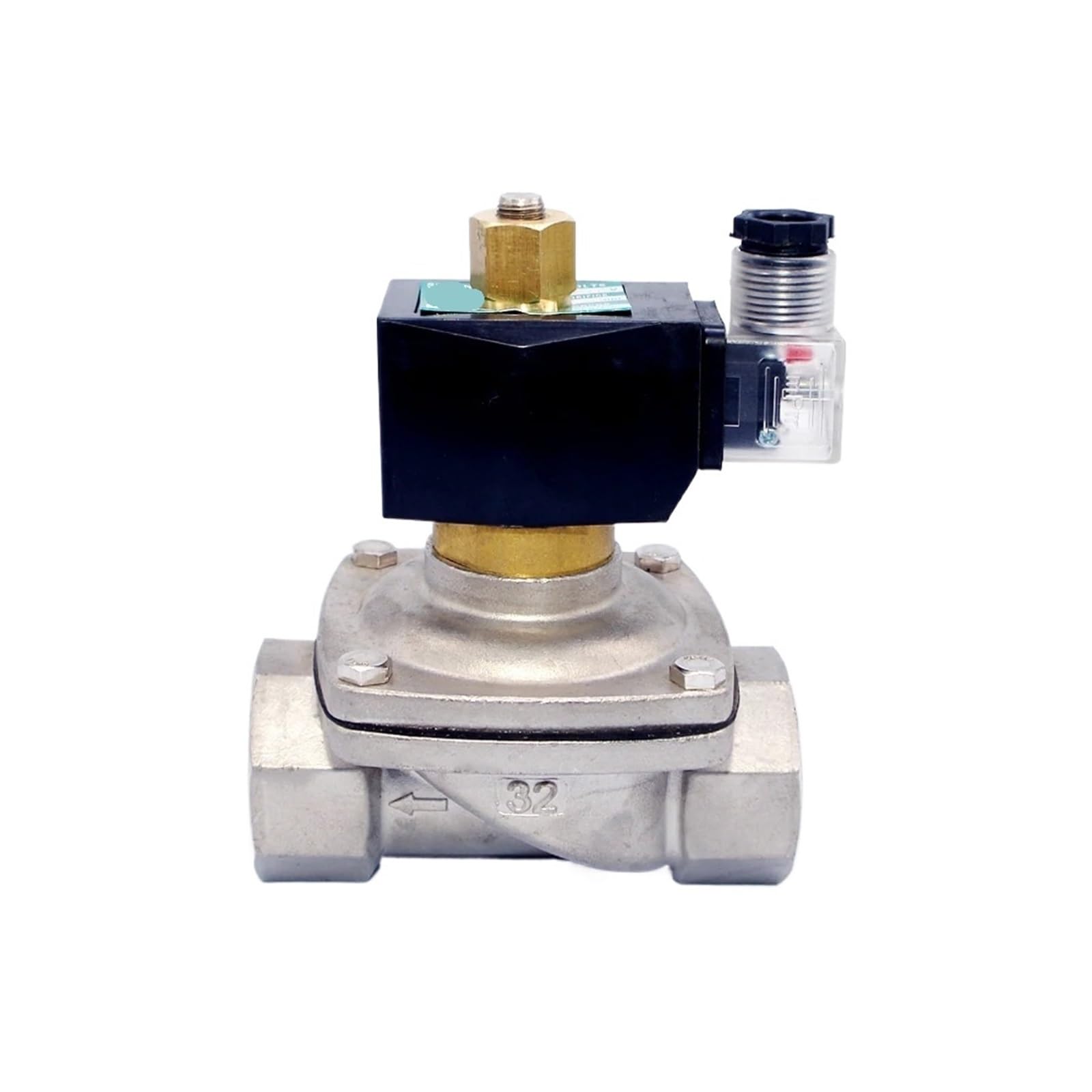 RCGKNNMUZ 1PCS 40mm 1.5 inch 24v Solenoid Valve Normally Open SS304 Electric Valve(Bsp-24vdc)