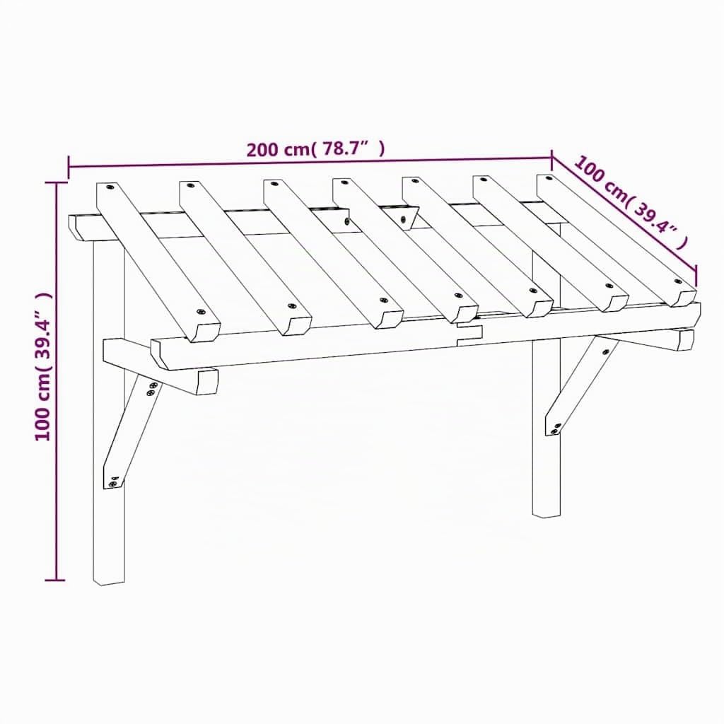 vidaXL Pérgola de Puerta Toldos Jardín Carpa Exterior Jardinera Decoración Plantas Flores Marquesina Fiestas Aire Libre Madera Maciza de Pino